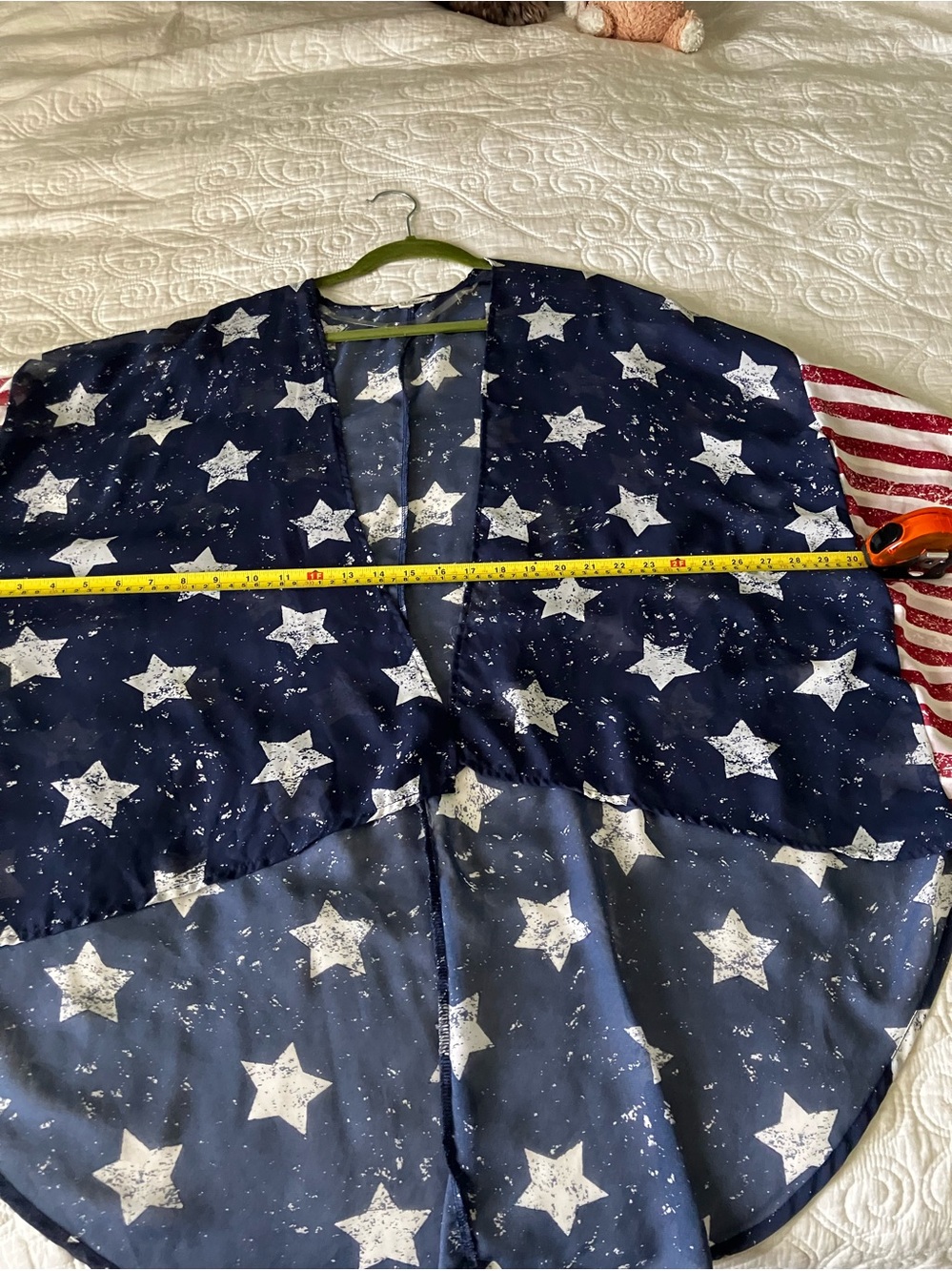 Wallflower Sheer American Flag Kimono Stars & Stripes Patriotic Size M - Picture 4 of 8